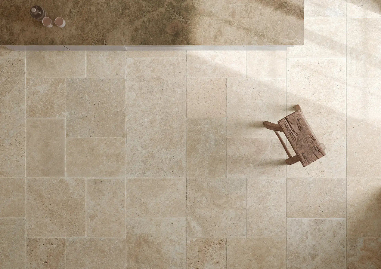 Multi size floor tiles