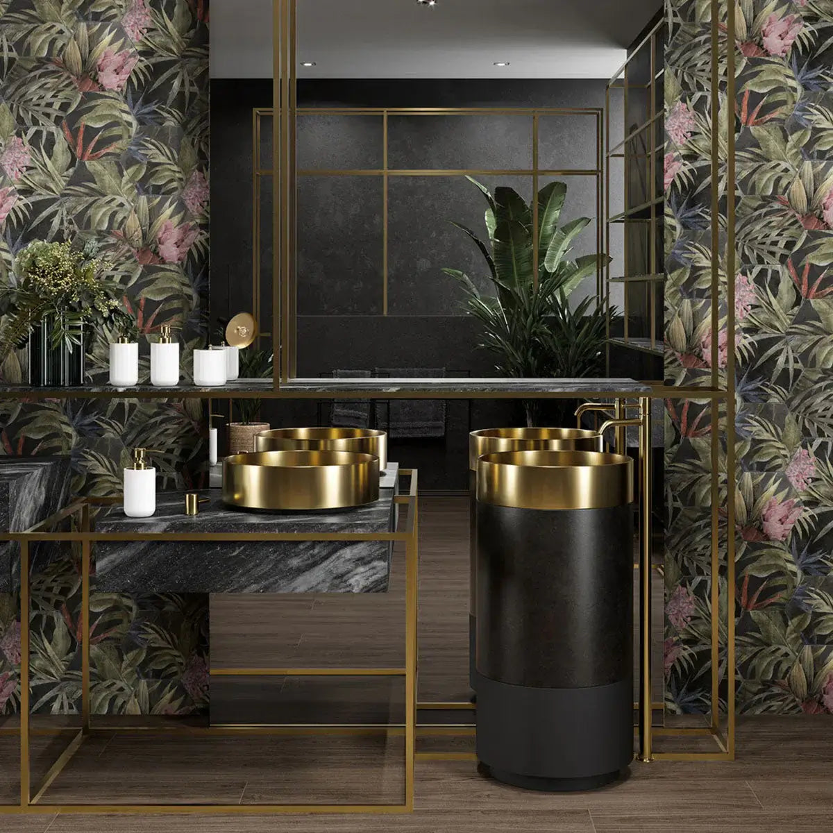 Black wall tiles