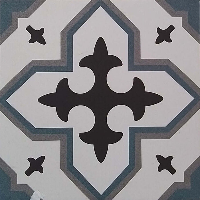 Geometry blue matt porcelain 200x200mmx9mm TILEJOB