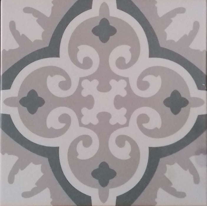 Verona Grey Pattern matt porcelain 200x200x10mm TILEJOB