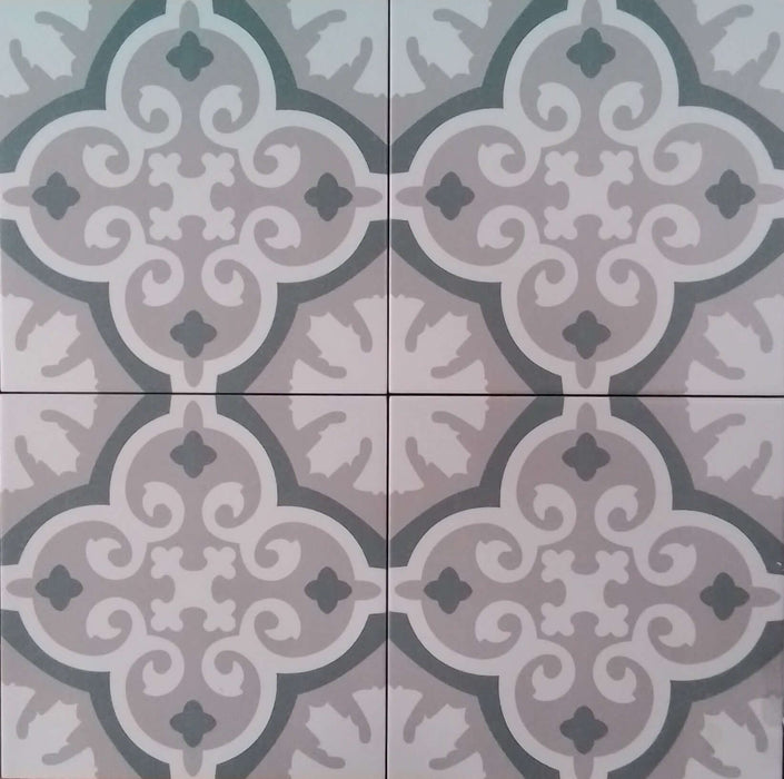 Verona Grey Pattern matt porcelain 200x200x10mm TILEJOB