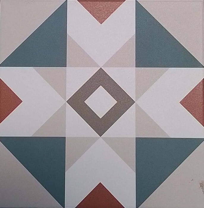 Geometry red matt porcelain 200x200mmx9mm TILEJOB