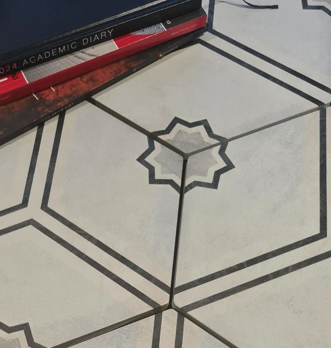 Florence Black Hexagon porcelain 210x250x10mm TILEJOB