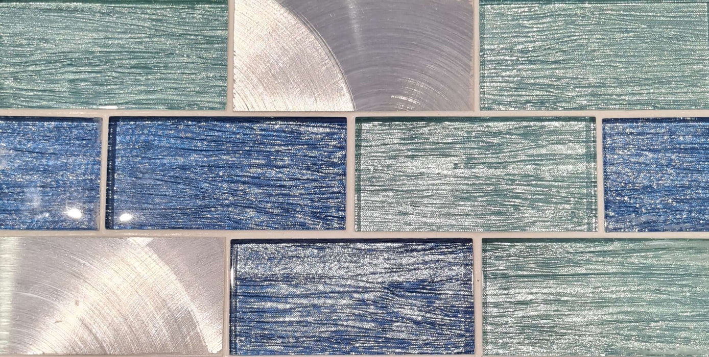 Portland Blue Brick Mosaic Wall 350x300x8mm TILEJOB
