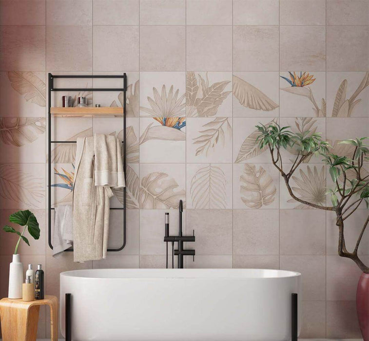 Leaves fantasy beige 250x250x10mm matt porcelain TILEJOB