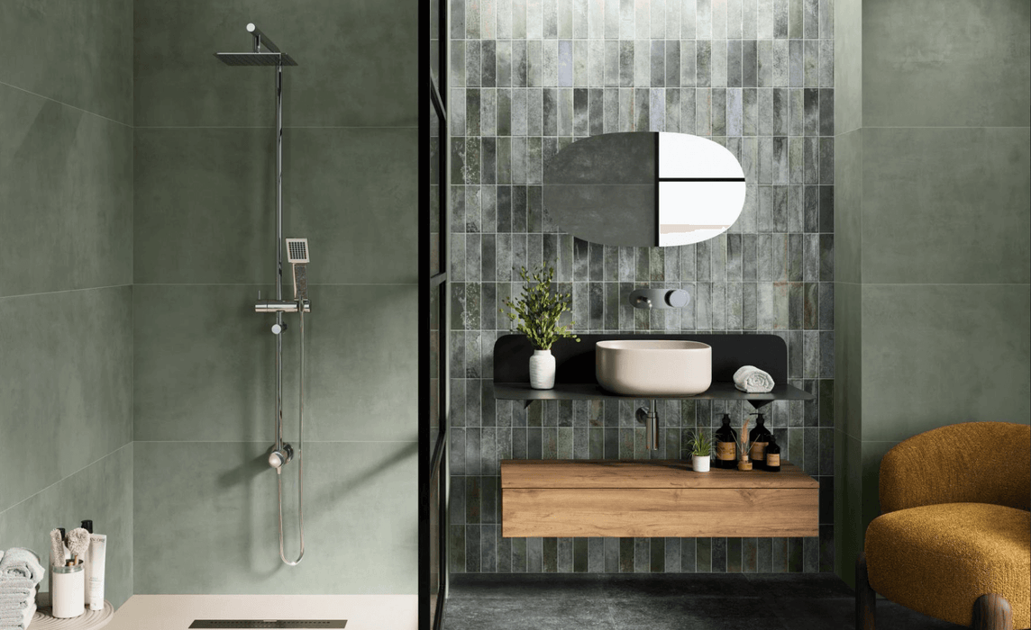 Eleganza green matt wall ceramic tiles 33.3x100cm All tiles TILEJOB