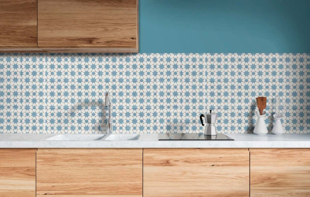 Romano star blue matt porcelain tiles 210.6x210.6x9mm All tiles TILEJOB