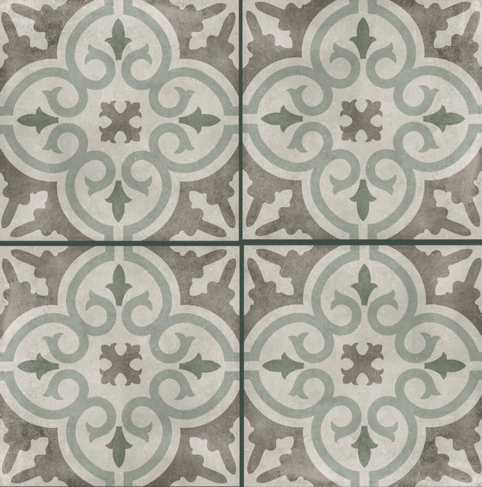 Romano waves green matt porcelain tiles 210.6x210.6x9mm All tiles TILEJOB