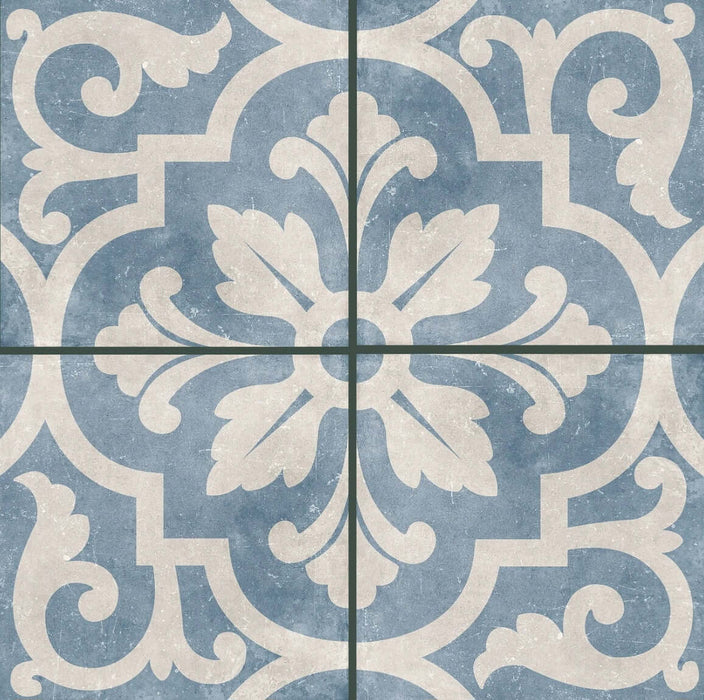 Romano waves blue matt porcelain tiles 210.6x210.6x9mm All tiles TILEJOB