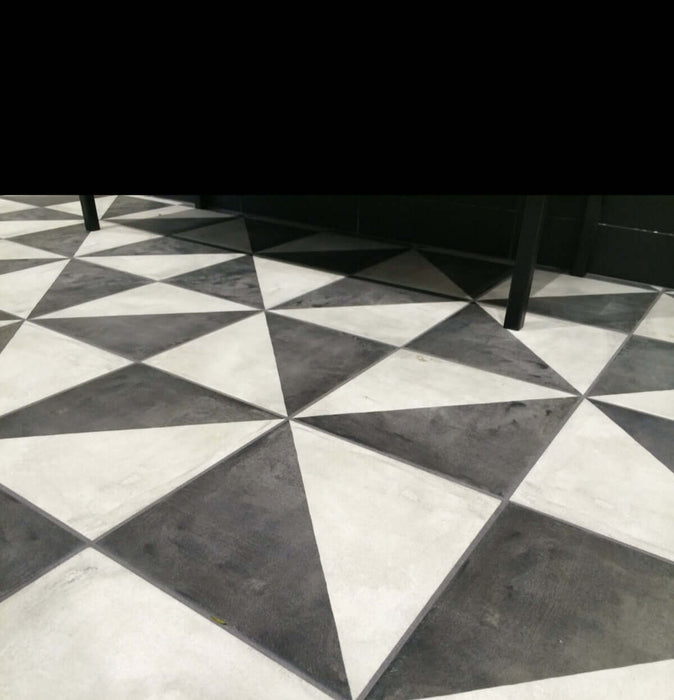 Black and white victorian matt porcelain 200x200x9mm TILEJOB