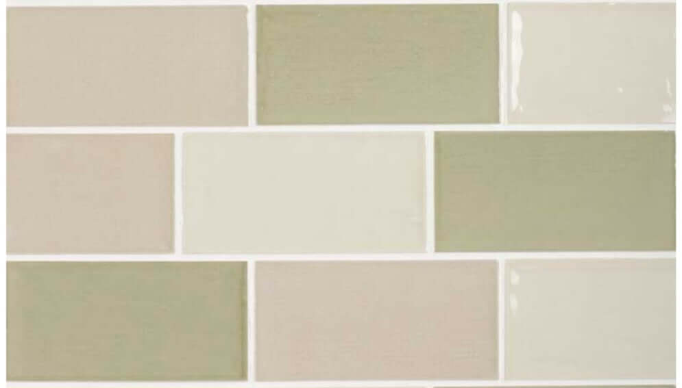 Dorset Rustic Mix Olive ceramic gloss 75x150x8mm TILEJOB