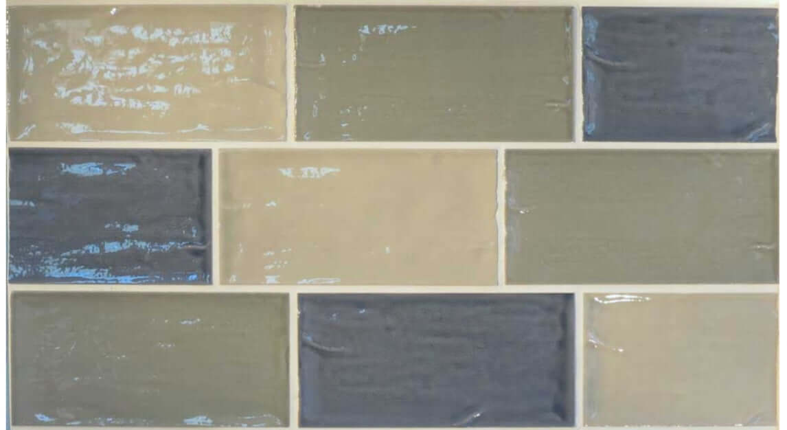 Dorset Rustic Mix Blue ceramic gloss 75x150x8mm TILEJOB