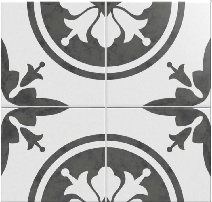 Blanconero Georgian Floral potcelain 197x197x8mm TILEJOB