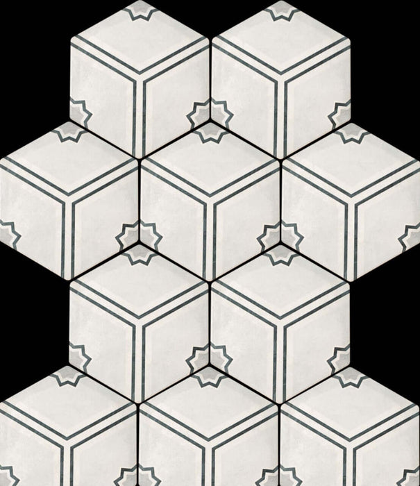 Florence Black Hexagon porcelain 210x250x10mm TILEJOB