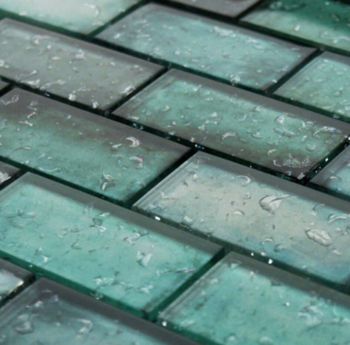 Rainfall Green Mosaic Wall 350x300x8mm TILEJOB