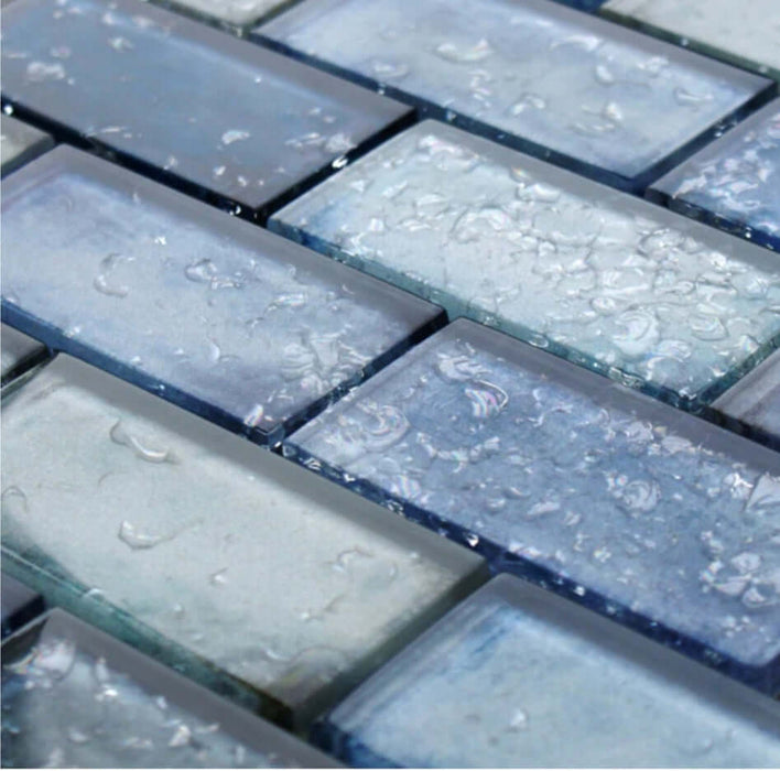 Rainfall Blue Mosaic Wall 350x300x8mm TILEJOB