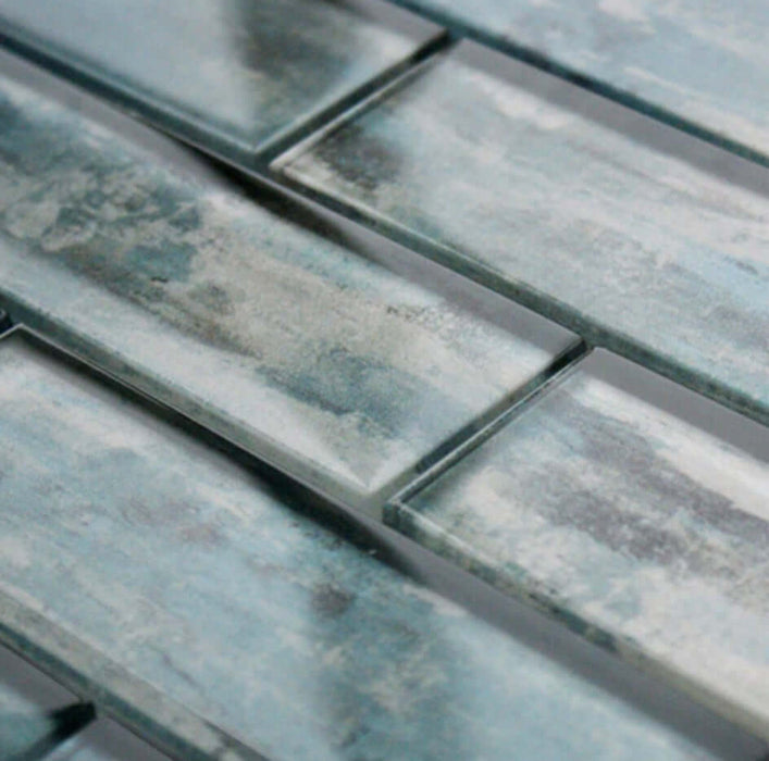 Driftwood Blue Mosaic Wall 350x300x8mm TILEJOB