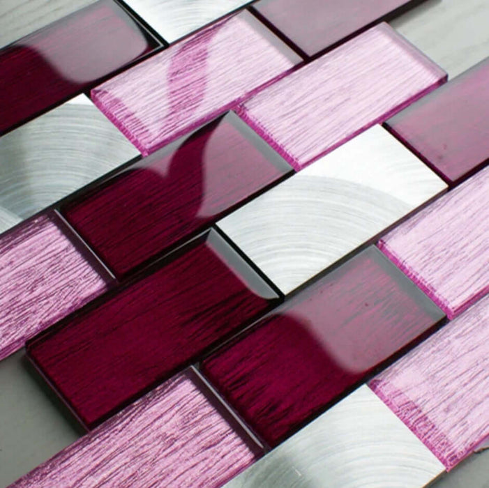 Portland Pink Brick Mosaic Wall 350x300x8mm All tiles TILEJOB