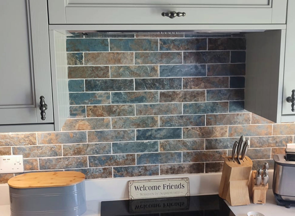 Dubrovnik Blue Matt Porcelain Tiles 62x235x9mm