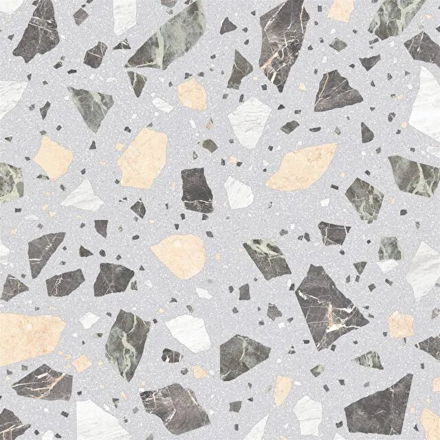 Resincrete Palladiano Neutral Grey Porcelain Tiles 120x120cm Terrazzo