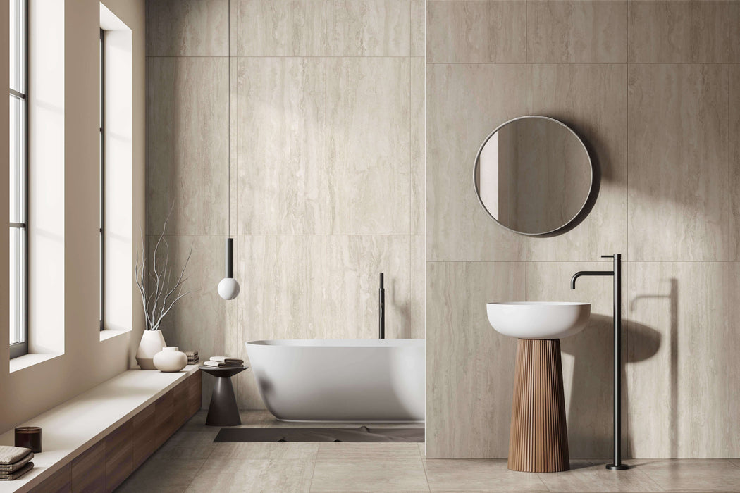 Barco travertine beige porcelain tiles 60x120cm All tiles TILEJOB.CO.UK