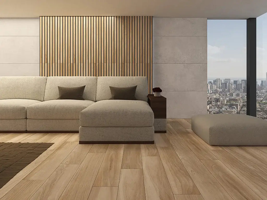 Norwich Light Oak Matt Glazed Porcelain cut sample TILEJOB.CO.UK