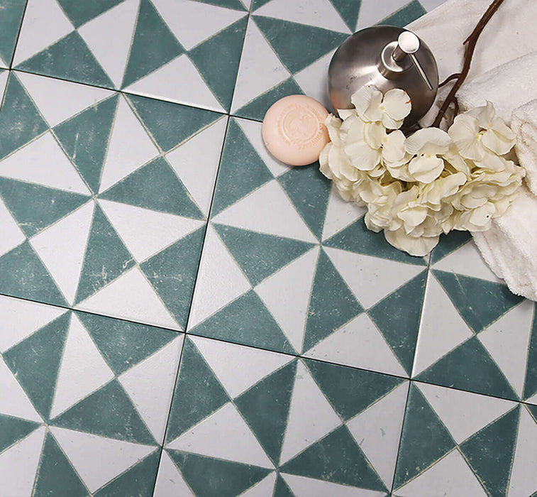 Craft green pattern tiles 22x22cm All tiles TILEJOB