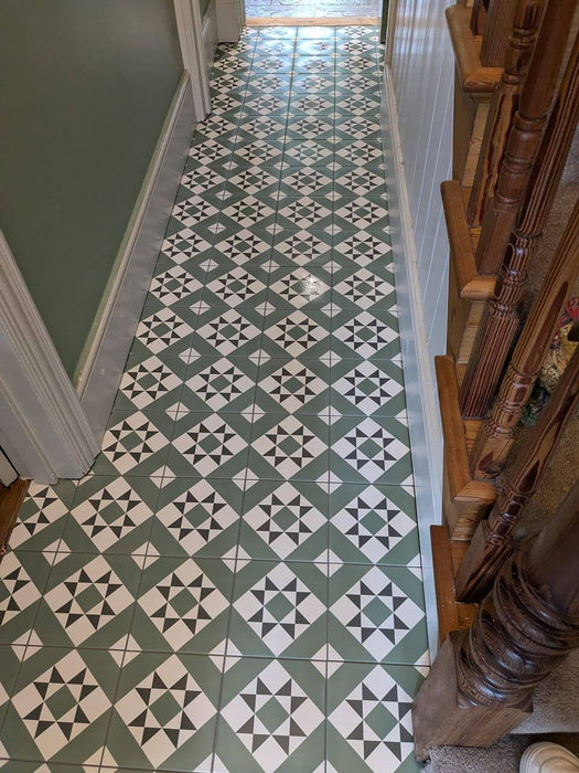 Verde Vintage Victorian Era Porcelain tile 20x20cm All tiles TILEJOB