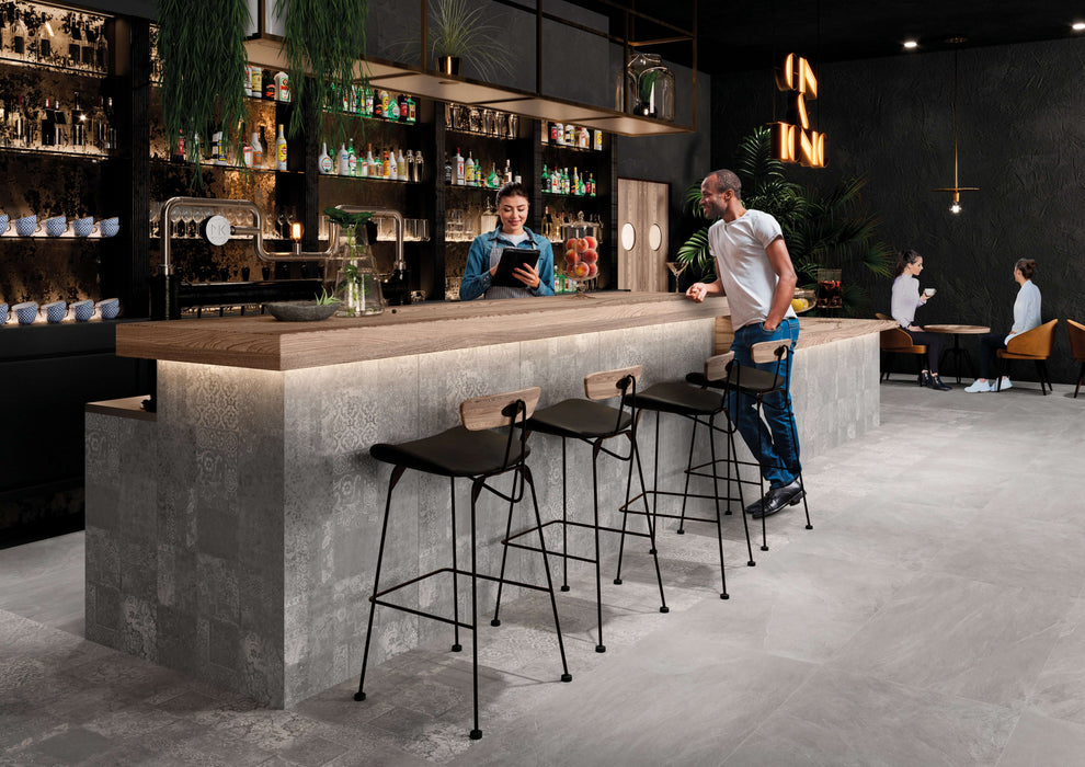 Batik Grey Patterned porcelain tiles 60x120cm All tiles TILEJOB