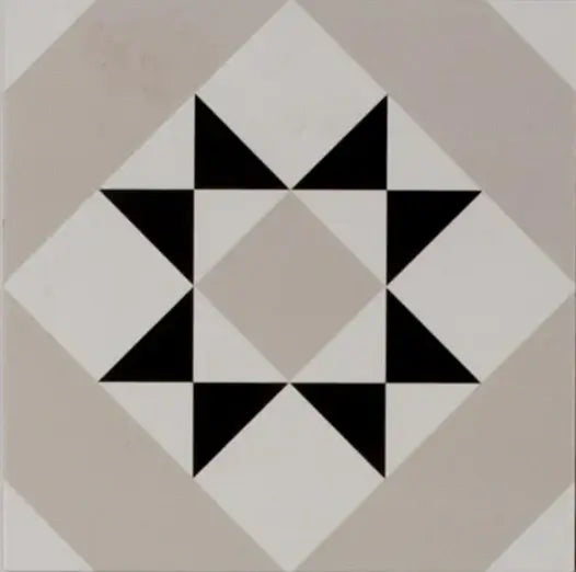 Blanconero Georgian Geometric Grigio porcelain cut sample TILEJOB.CO.UK