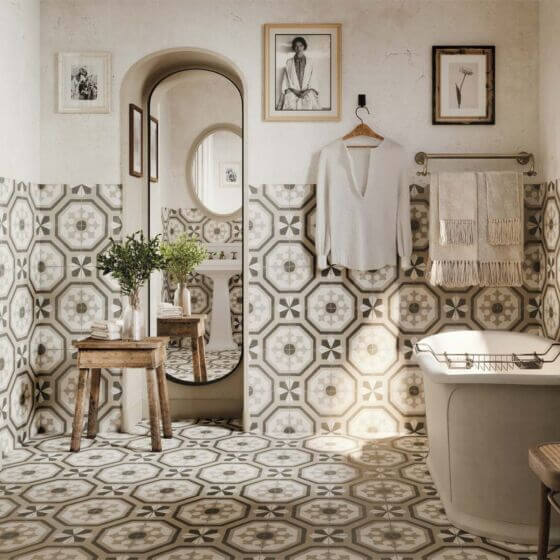 Livada grey vitrified ceramic tiles cut sample TILEJOB.CO.UK