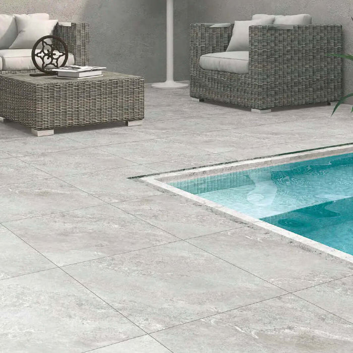 Holton Light Grey outdoor porcelain tiles 60x90x2cm All tiles TILEJOB