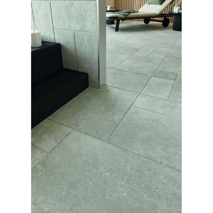 Pietre Lime Grigio modular tiles cut sample TILEJOB.CO.UK