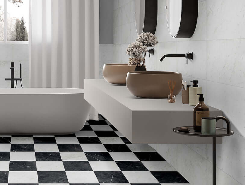 Marquina Classic Marble green cut sample TILEJOB.CO.UK