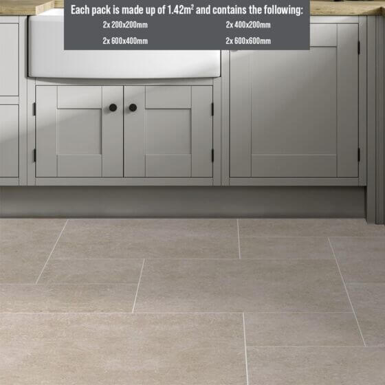 Luciana Sand Matt Glazed Porcelain Modular Opus Pack 1.42m2 Tilejob