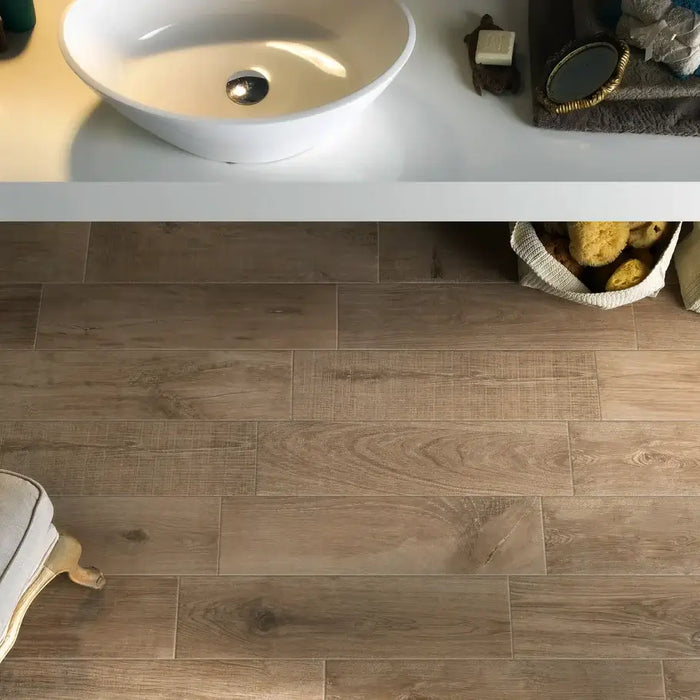 Pure wood almond matt porcelain 150x600x9mm TILEJOB