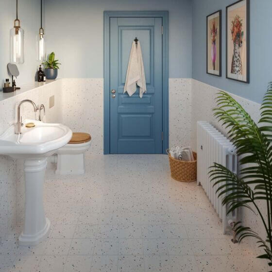 Veneto terrazzo specks colours porcelain tiles cut sample TILEJOB