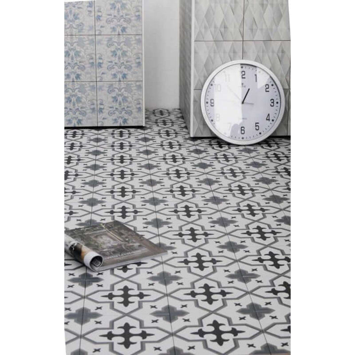 Geometry blue matt porcelain 200x200mmx9mm TILEJOB