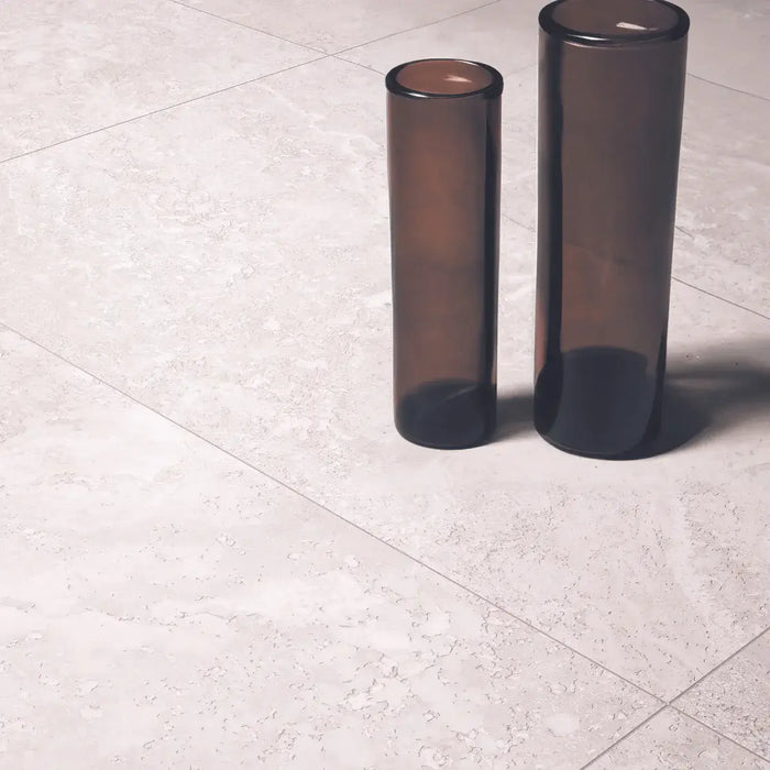 Lombardy Travertine Bianco matt porcelain cut sample TILEJOB.CO.UK