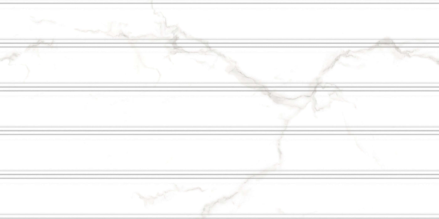 Carrara Decor white gloss cut sample TILEJOB