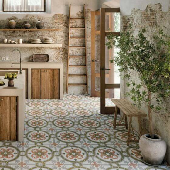 Livada green vitrified ceramic tiles cut sample TILEJOB.CO.UK