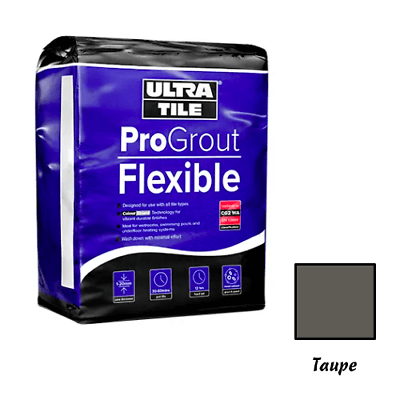 Grout Taupe Ultratilefix Progrout Flexible - 3kg Adhesive TILEJOB