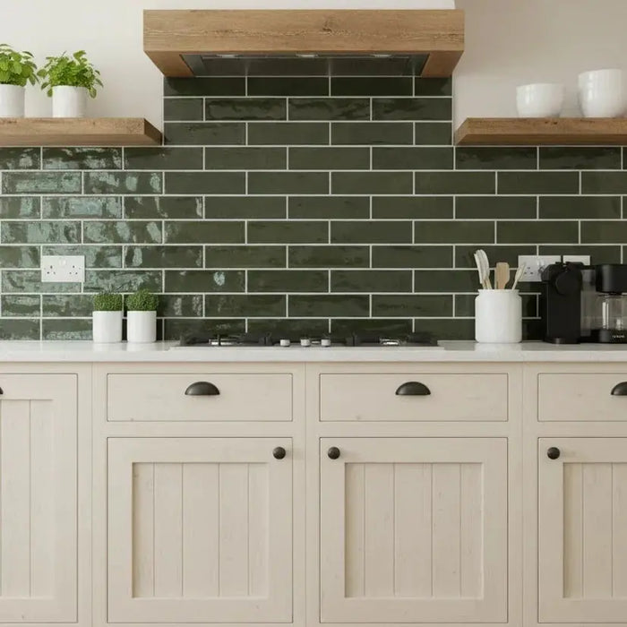 Green kitchen tiles