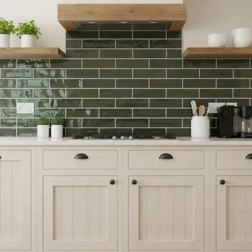 Green kitchen tiles