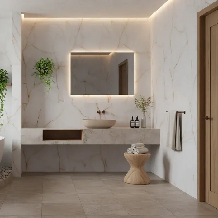 Gold marble tiles