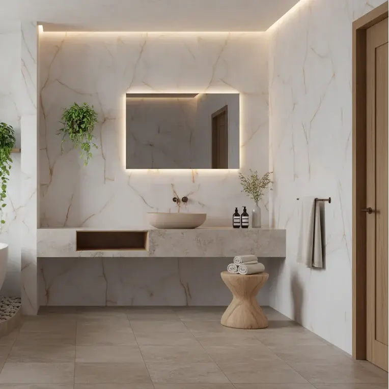 Gold marble tiles