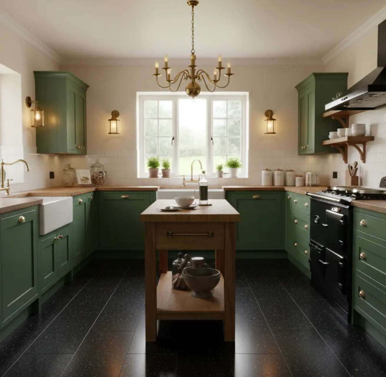 Black kitchen tiles