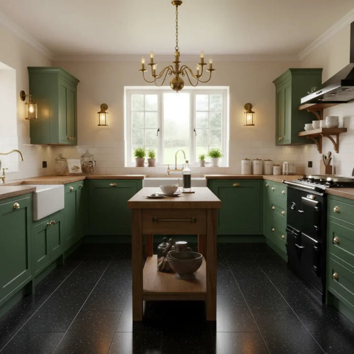 Black kitchen tiles
