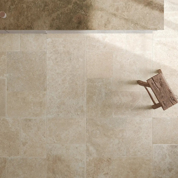 Multi size floor tiles