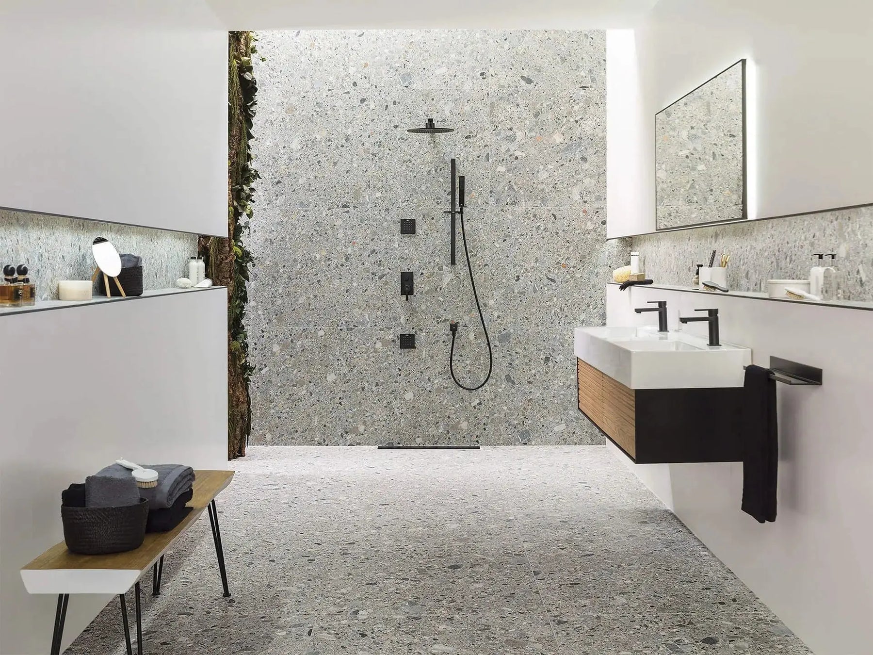 Bathroom floor tiles